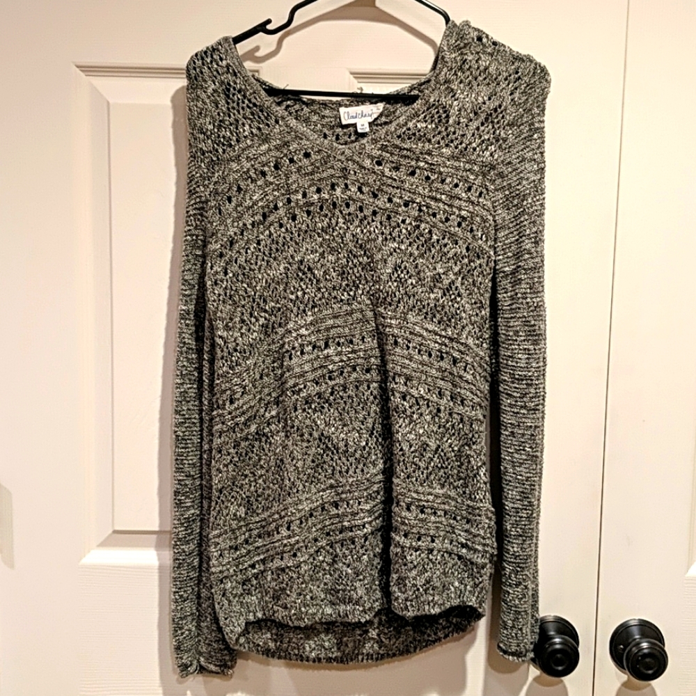 Cloud Chaser cute knitted grey sweater size Medium